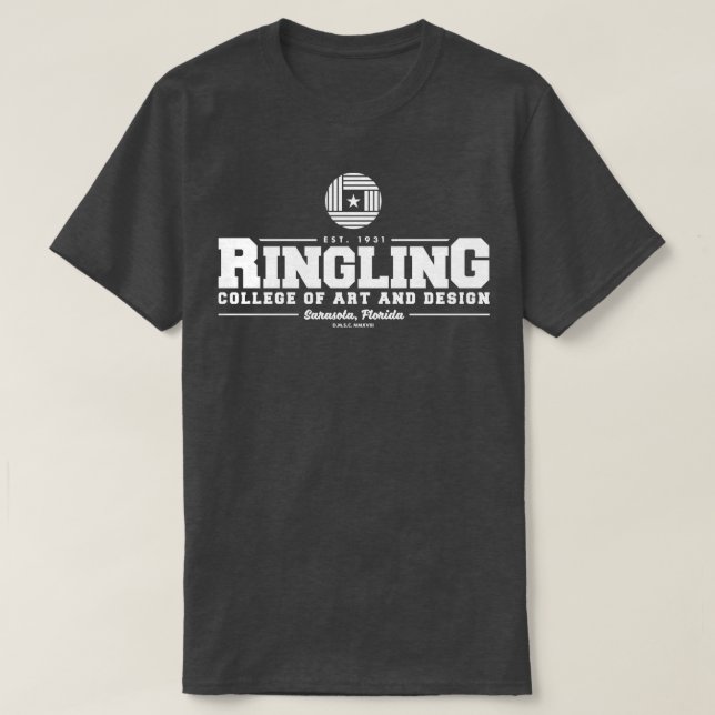 Ringling-Uni des Logos für Kunst und Design T-Shirt (Design vorne)