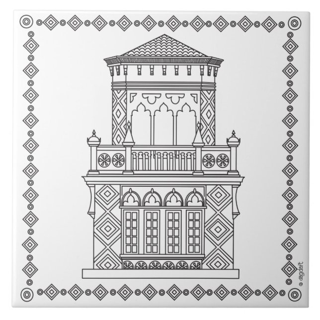 RinglingMuseum  Ca'd'Zan Turm Fliese (Vorderseite)
