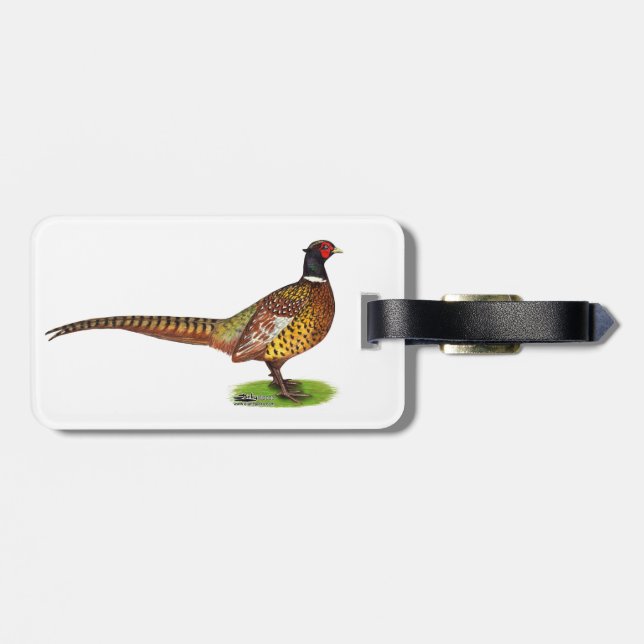 Ringneck Pheasant Rooster Gepäckanhänger (Rückseite horizontal)