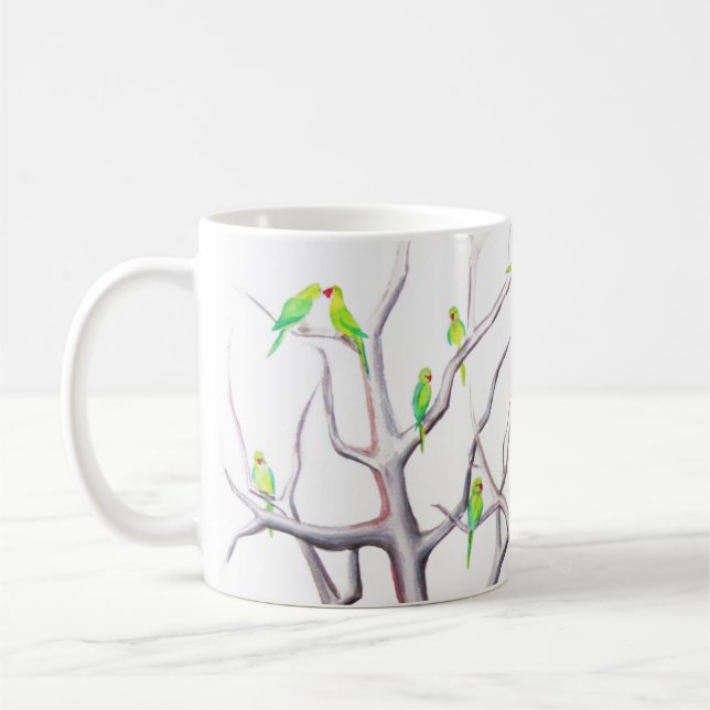 RingNecked Parakeet-Grafik-Tasse Kaffeetasse (Links)