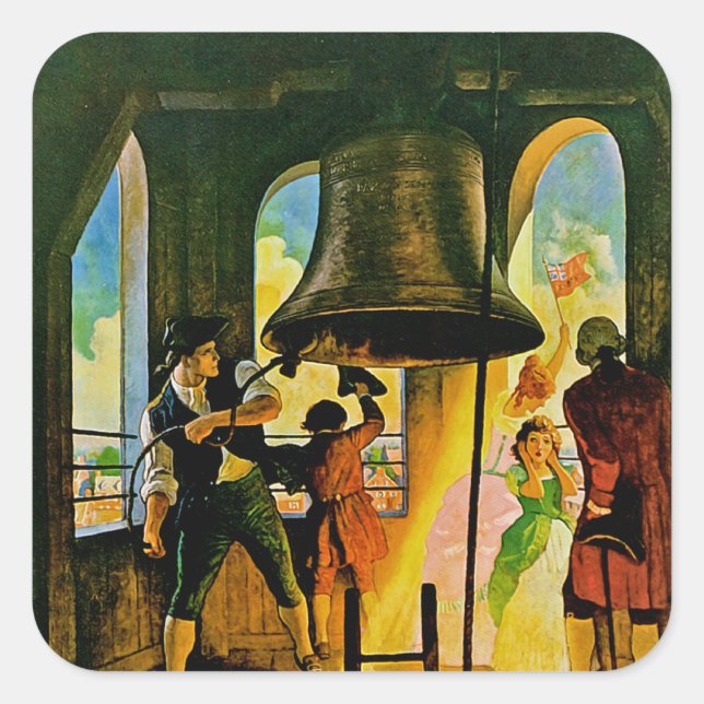 Ringout Liberty Quadratischer Aufkleber (Vorderseite)