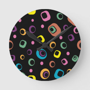 Rings Abstrakt Art Runde Wanduhr