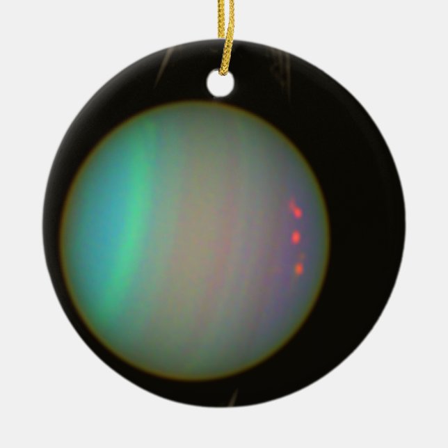 Rings and Moons Circling Uranus Keramik Ornament (Vorne)