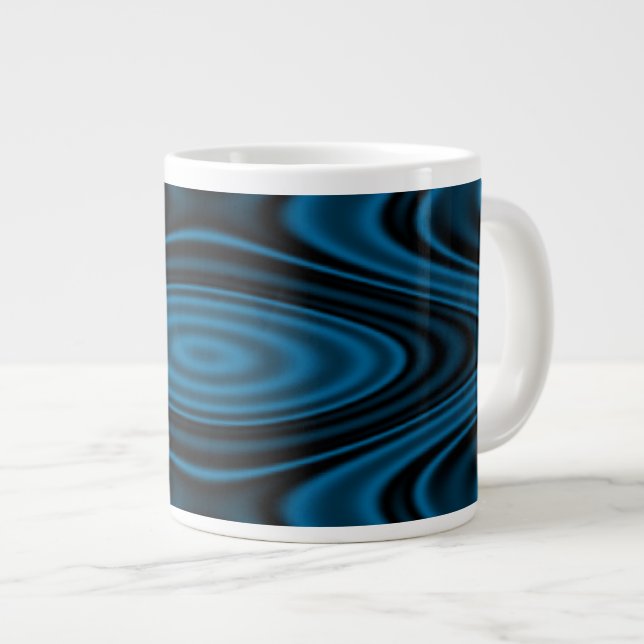 Rings and Ripples Blue Jumbo-Tasse (Vorderseite Rechts)