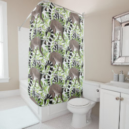 Rings-Taille im Waldmuster Duschvorhang