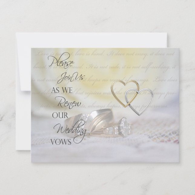 Rings Vow Renewal Einladung (Vorderseite)