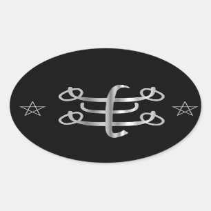 Ringstone-Symbol - Religiöse Ikone in Bahai Ovaler Aufkleber