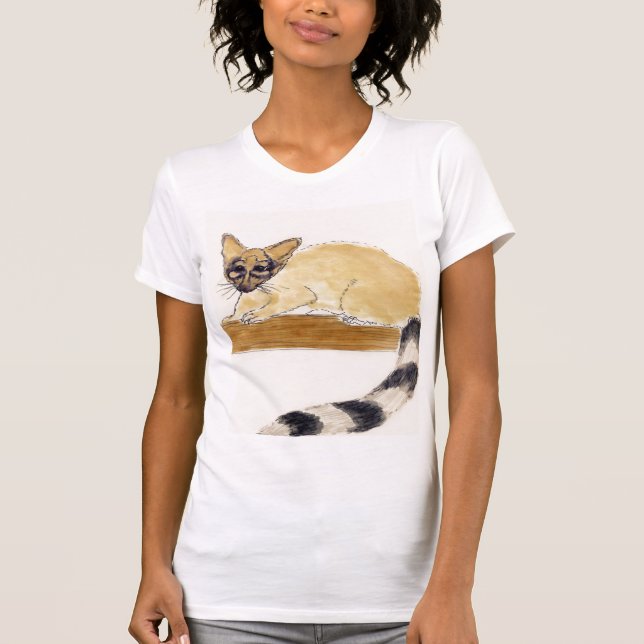 Ringtail Fine Art Watercolor Malerei T-Shirt (Vorderseite)