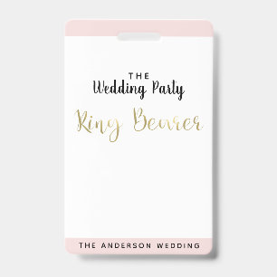 Ringträger Gold Hochzeit VIP-Pass-Abzeichen Ausweis