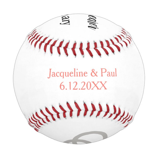 Ringträger Personalisierter Name Koralle Baseball (Rückseite)