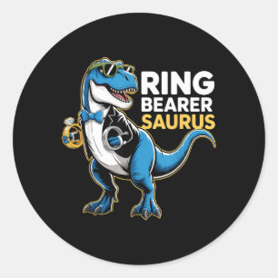 Ringträger T-Rex Dino Lustige Hochzeitsfeier Ring Runder Aufkleber