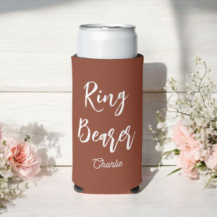 Ringträger Terrakotta-Braun Hochzeit Selters Dosenkühler