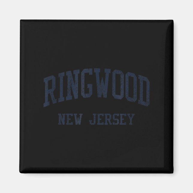 Ringwood Nj Jn5 Vintage Athletic Blue Design  Magnet (Vorne)