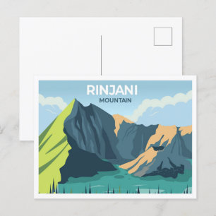 Rinjani Indonesien Reiseort Illustration Postkarte