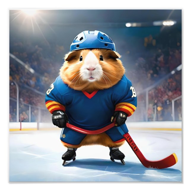 "Rink Rookie: Das Eishockey-Guinea-Schwein" Fotodruck (Vorne)