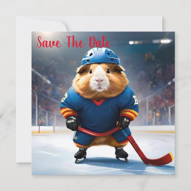 "Rink Rookie: Das Eishockey-Guinea-Schwein" Save The Date (Vorderseite)