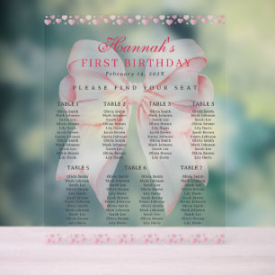 Rinkfarbener Bow Valentine Heart Seart Chart Acryl Acrylschild