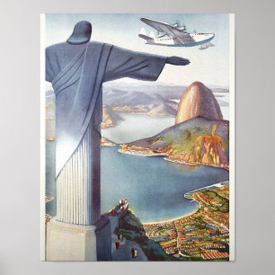 Rio Brasilien Reiseplakat (2015) Chromolithografie Poster