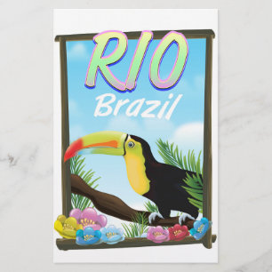 Rio Brasilien Toucan Reiseplakat Briefpapier