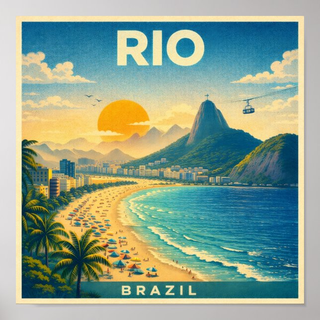 Rio Brasilien Vintage-Reiseposter Poster (Vorne)