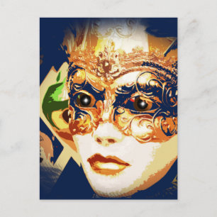 Rio Carnival Mardi Gras Mask Postkarte