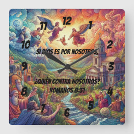 Río Celestial Quadratische Wanduhr