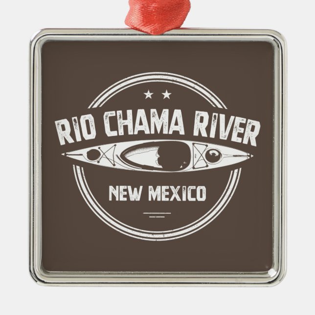Rio Chama River New Mexico Kayaking Ornament Aus Metall (Vorne)