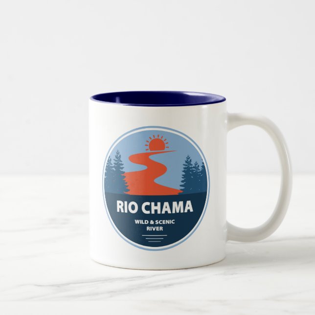 Rio Chama Wild und Landschaftlicher Fluss New Mexi Zweifarbige Tasse (Rechts)