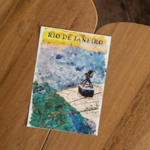 Rio de Janeiro Brasil Aquarell-Kunst Postkarte