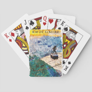 Rio de Janeiro Brasil Aquarell-Kunst Spielkarten