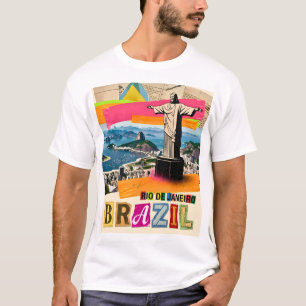 Rio de Janeiro Brasil Christus Retro Collage Reise T-Shirt