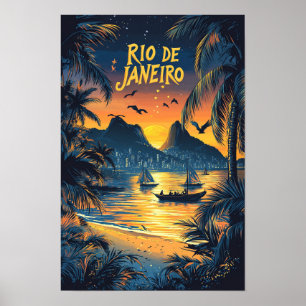 Rio de Janeiro Brasil Kunst Vintage Reise Poster