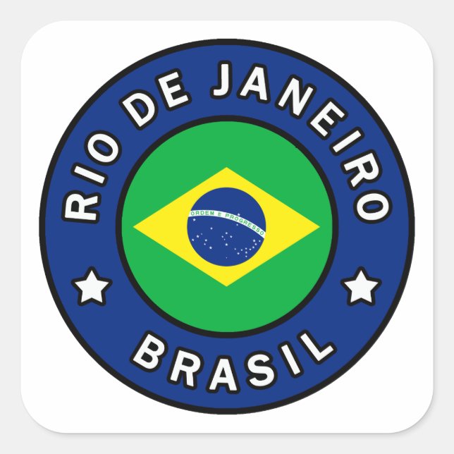 Rio de Janeiro Brasil Quadratischer Aufkleber (Vorderseite)
