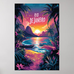 Rio de Janeiro Brasil Reise im Vintage-Stil Poster