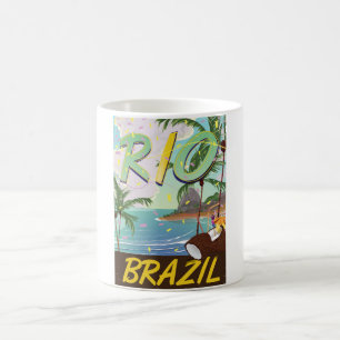 rio de janeiro Brasil Retro-Reise-Druck. Tasse