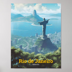 Rio de Janeiro Brasilien Art Vintage Reise Poster