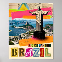 Rio de Janeiro Brasilien Christ Retro Collage Reis