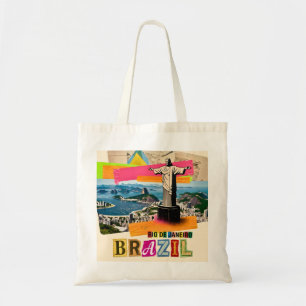 Rio de Janeiro Brasilien Christ Retro Collage Reis Tragetasche