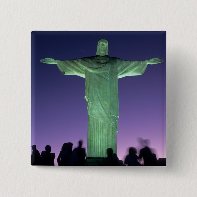 Rio de Janeiro, Brasilien. Christliche Statue Button (Vorderseite)