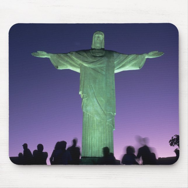 Rio de Janeiro, Brasilien. Christliche Statue Mousepad (Vorne)