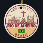 Rio de Janeiro Brasilien City Skyline Emblem Keramik Ornament<br><div class="desc">Rio de Janeiro minimalistisches,  farbenfrohes Kunstdesign mit Denkmälern und Sehenswürdigkeiten der Stadt in Brasilien.</div>