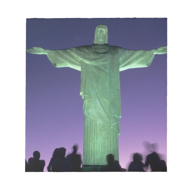 Rio de Janeiro, Brasilien. Die Christusstatue auf Notizblock (Vorderseite)