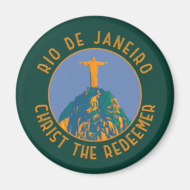 Rio De Janeiro Brasilien Distressed Circle Magnet (Vorne)