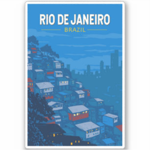 Rio De Janeiro Brasilien Favela Art Vintag Aufkleber