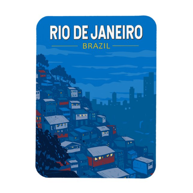 Rio De Janeiro Brasilien Favela Art Vintag Magnet (Vertikal)