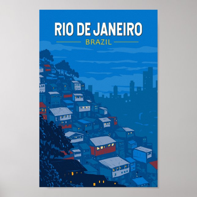 Rio De Janeiro Brasilien Favela Art Vintag Poster (Vorne)