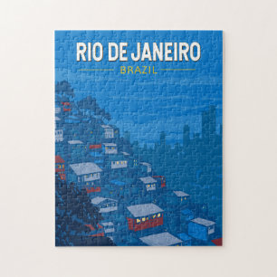Rio De Janeiro Brasilien Favela Reise Kunst Vintag Puzzle