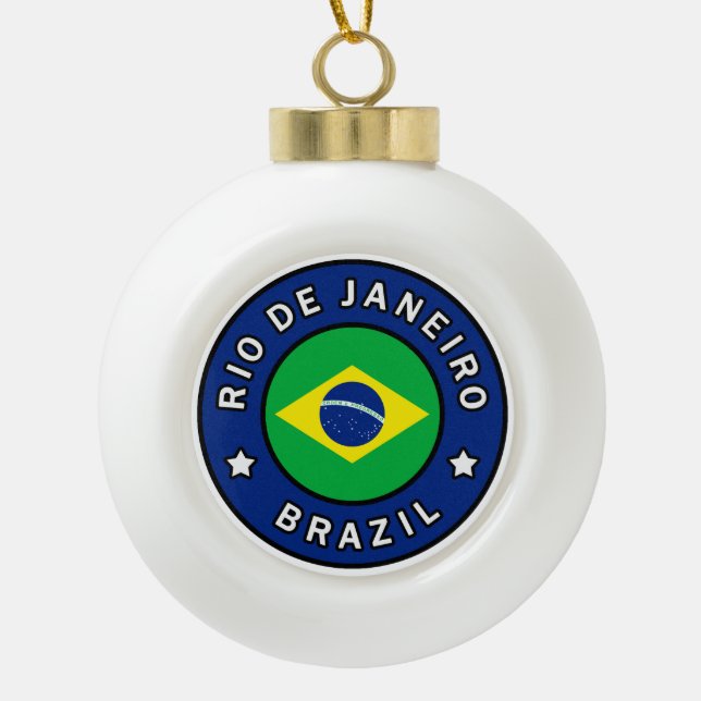 Rio de Janeiro Brasilien Keramik Kugel-Ornament (Vorderseite)