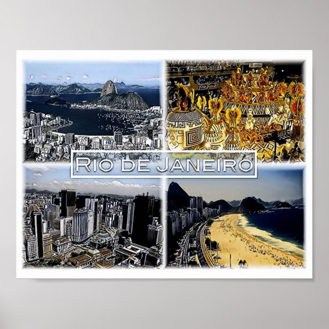 Rio de Janeiro - Brasilien - Mosaik - Poster (Vorne)