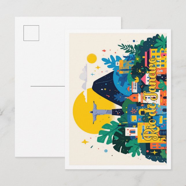 Rio de Janeiro Brasilien Pop Kunst, Dichtung und M Postkarte (Vorne/Hinten)